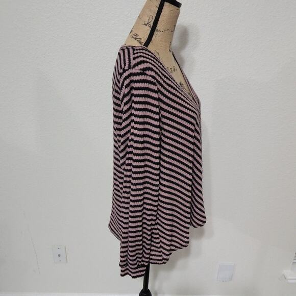 JESSICA Simpson striped long sleeve flowy tee shirt size large - Picture 3 of 5